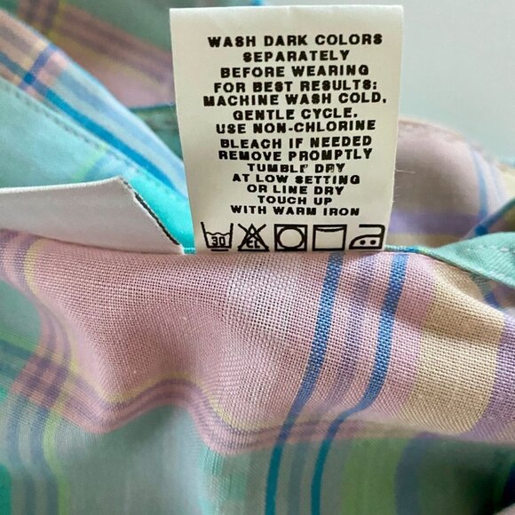 Koret Flower Market Long Sleeve Button Down Shirt Plaid Large 14-16 NEW - Picture 8 of 9